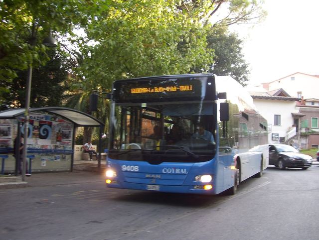 Blue Cotral regional bus in Lazio