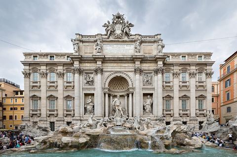 Trevi Fountain: carts stop at the edge of the pedestrian zone and you walk the last 100 metres